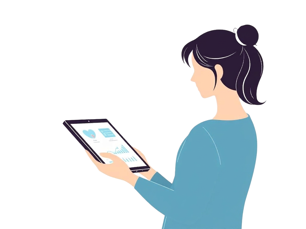 Ilustração de educação em saúde e compreensão de exames